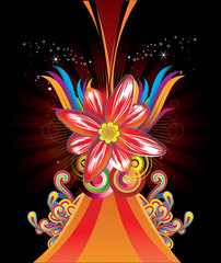 Wall Mural - composicion floral en vector