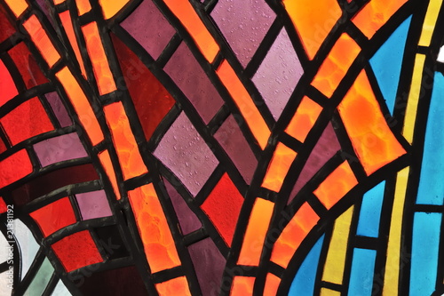 Naklejka - mata magnetyczna na lodówkę Stained glass window - church