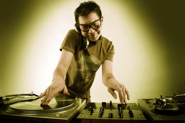 Dj playing