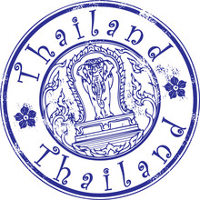 Grunge Stamp With Thailand Symbol And The Word Thailand