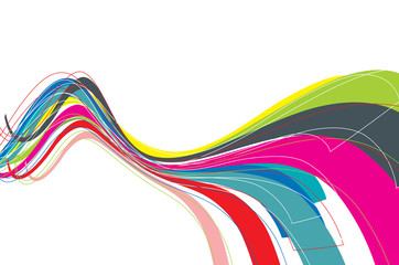 Canvas Print - rainbow wave line background