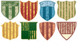 Eight Grunge Striped Shields