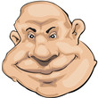 Smiling bald man. Cartoon