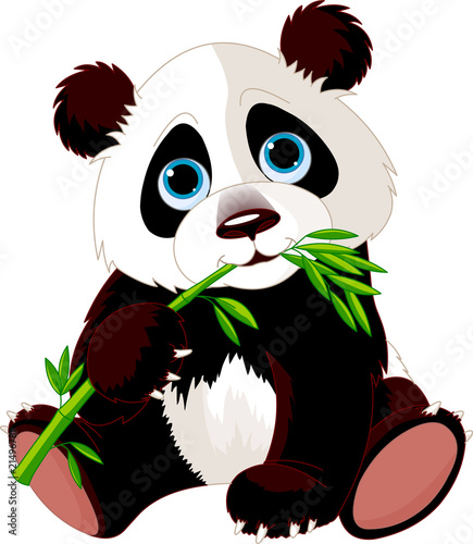 Fototapeta dla dzieci Panda eating bamboo