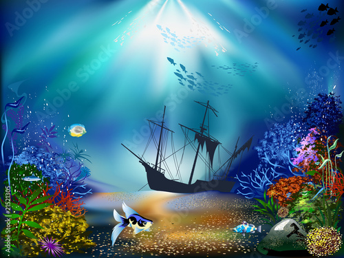 Nowoczesny obraz na płótnie Underwater World