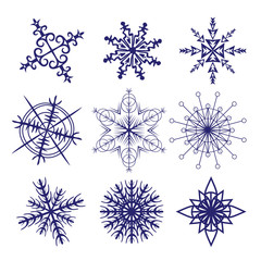 Wall Mural - set of different snowflakes