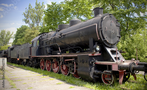 Fototapeta na wymiar old steam polish rail engine