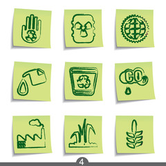 Wall Mural - Post it icon series - ecology