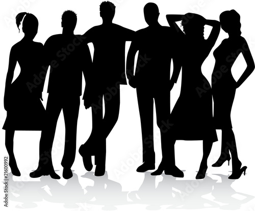 Download group of best friends - silhouette vector - Buy this stock ...