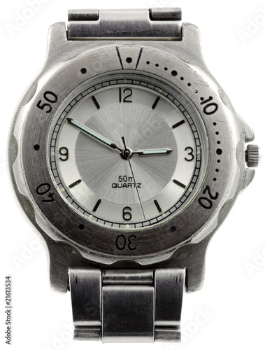 Fotomural montre homme acier, fond blanc