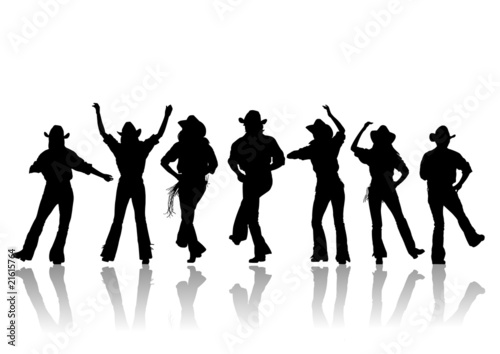 Plakaty Country & Western  kowboj-taniec-sylwetka