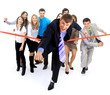 © ASDF - Businesspeople crossing the finish line.