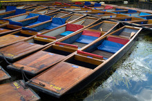 Punts For Hire Along The River Cam