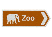 Zoo Sign, Isolated On White
