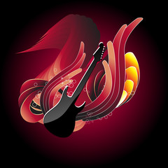 Wall Mural - guitar in abstract background