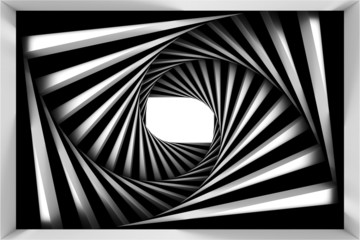 Wall Mural - Black and white spiral