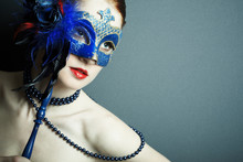 The Beautiful Young Girl In A Mysterious Mask