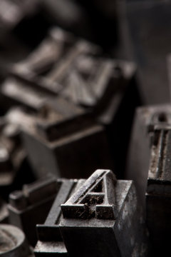 Metal Font A letter