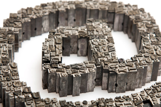 Commercial at made by metal font