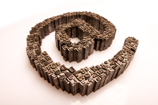 Commercial at made by metal font