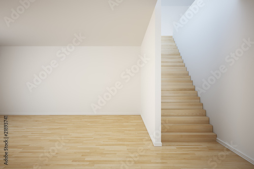 Empty room with stairs