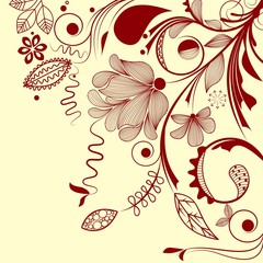 Poster - Vector floral corner