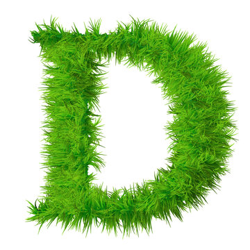 High resolution green grass font isolated o white
