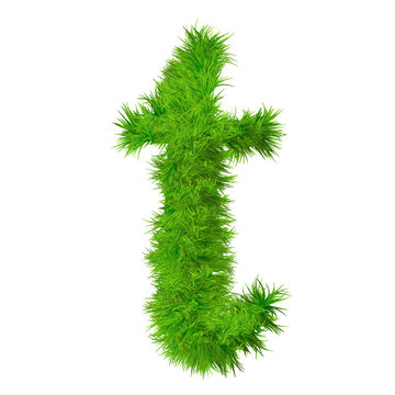 High resolution green grass font isolated o white