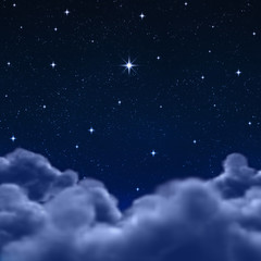 Wall Mural - space or night sky through clouds