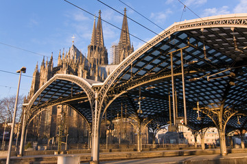 Fototapete - Hauptbahnhof Köln, Kölner Dom