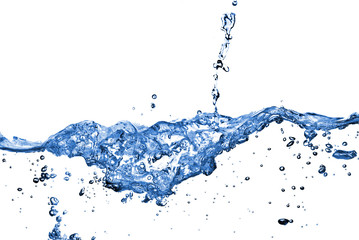 Wall Mural - water splash with bubbles isolated on white