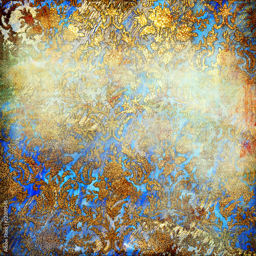shabby golden-blue background