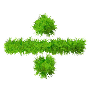 High resolution conceptual grass symbol isolated on white