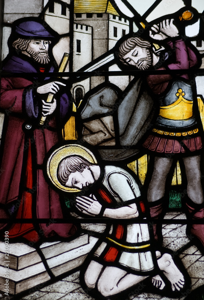 Martyrdom of St George Stained glass window Stock Photo | Adobe Stock