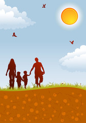 Poster - Family silhouettes