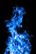 perfect blue fire on black background
