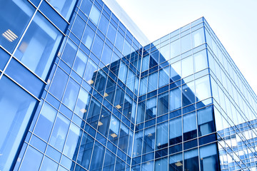 blue modern business buildings