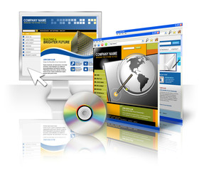 Wall Mural - computer internet websites with cd