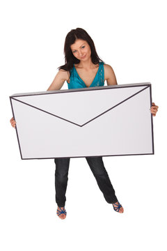 Girl with a oversized letter