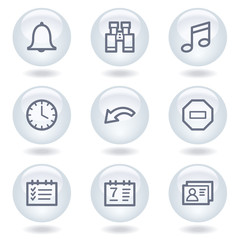 Wall Mural - Organizer web icons, white circle buttons