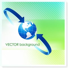 Poster - Globe with Arrows on Vector Background