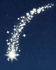 Wall Mural - christmas wishing shooting star