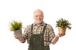 © nyul - Senior gardener holding plant smiling