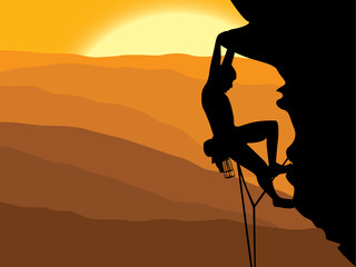 Mountain climbing vector