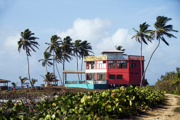 colorful beach architecture corn island nicaragua