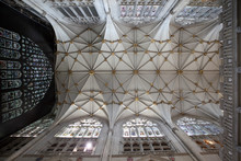 Churh In England Interior, York Minster Ornate Ceiling