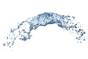 Wall Mural - water splash with bubbles isolated on white