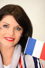 Wall Mural - Supportrice de l'équipe de France