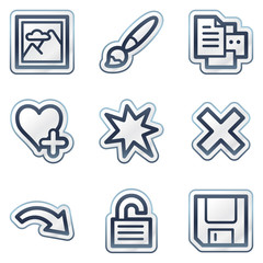 Image viewer web icons set 2, deep blue contour sticker series