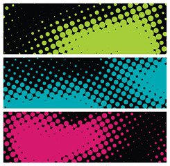 Wall Mural - grunge halftone banners, vector illustration